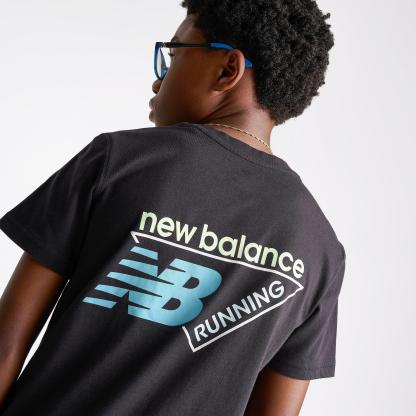 Big Kids' New Balance Running Triangle T-Shirt - Caviar - view 5