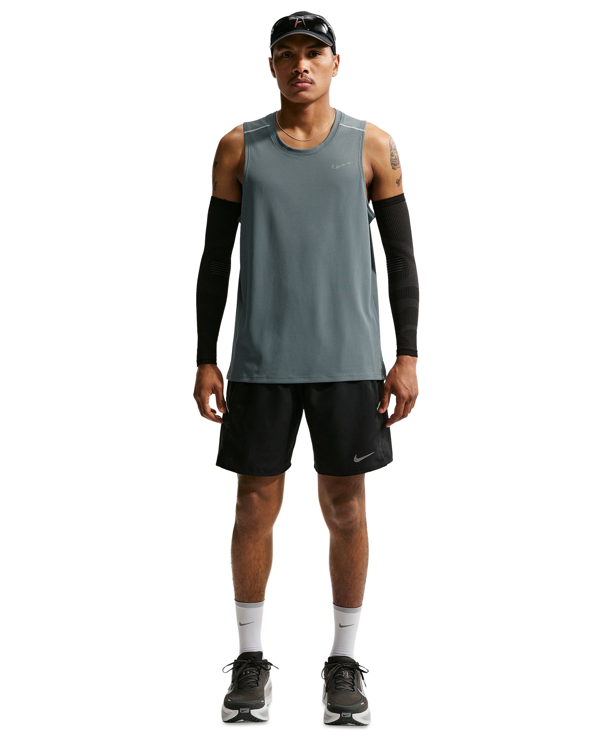 Nike Men's Miler Dri-Fit Running Tank Top - Smoke Gray/Reflective Sliver
