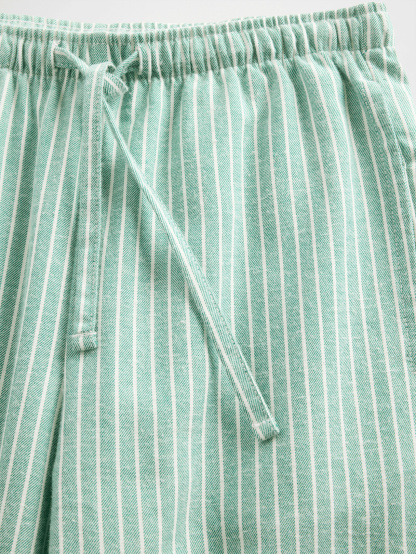 Adult Softest Flannel PJ Pants - Green & white stripe