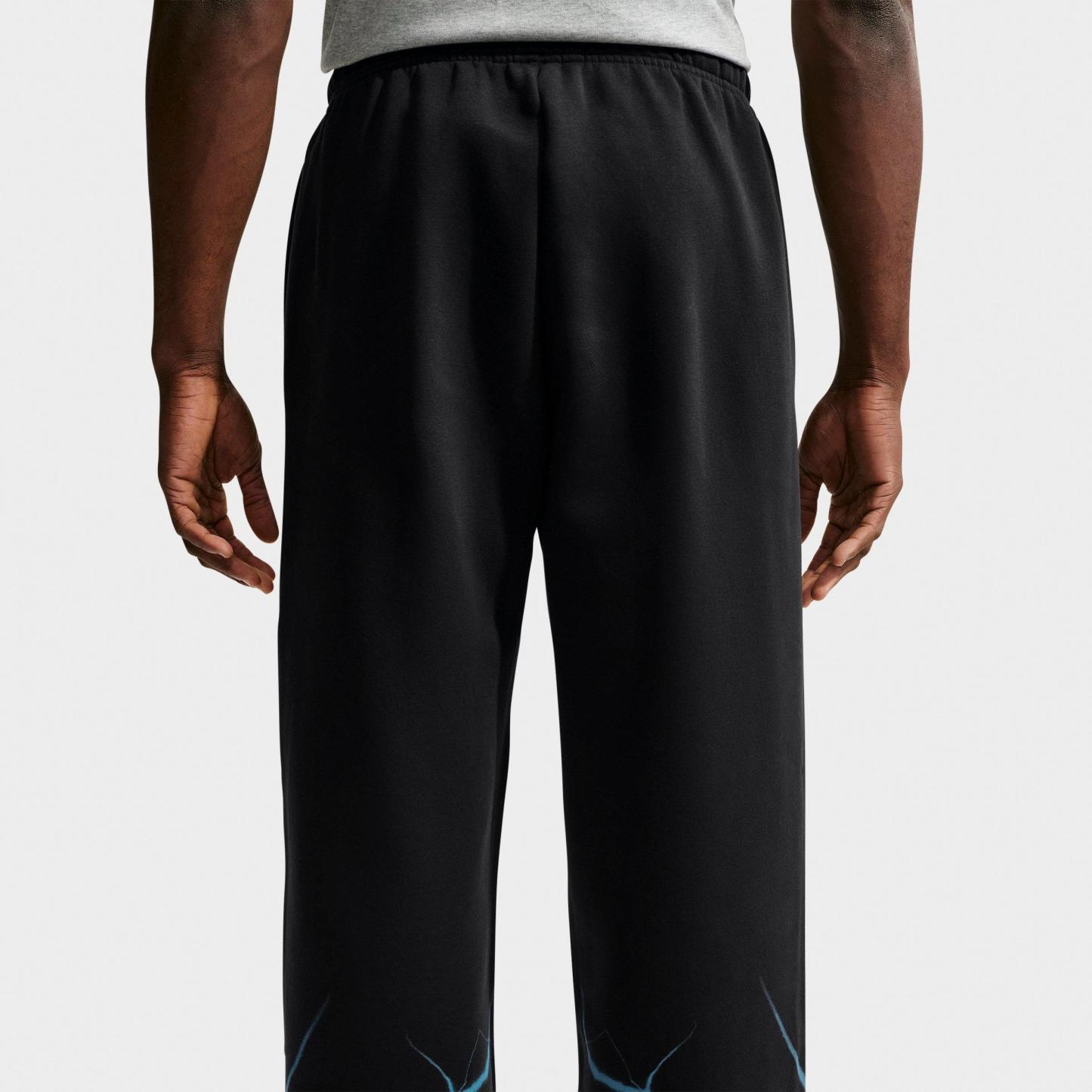 Men's Nithtke Standard Issue Brushed Skull Basketball Pants - Black/Light Current Blue/Pale Ivory