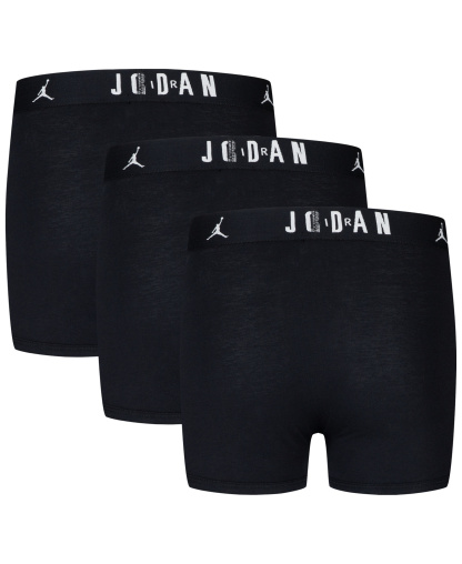 Jordan Boys' 8-20 Flight Dri-Fit Cotton Core Boxer Briefs, 3-Pack - Black