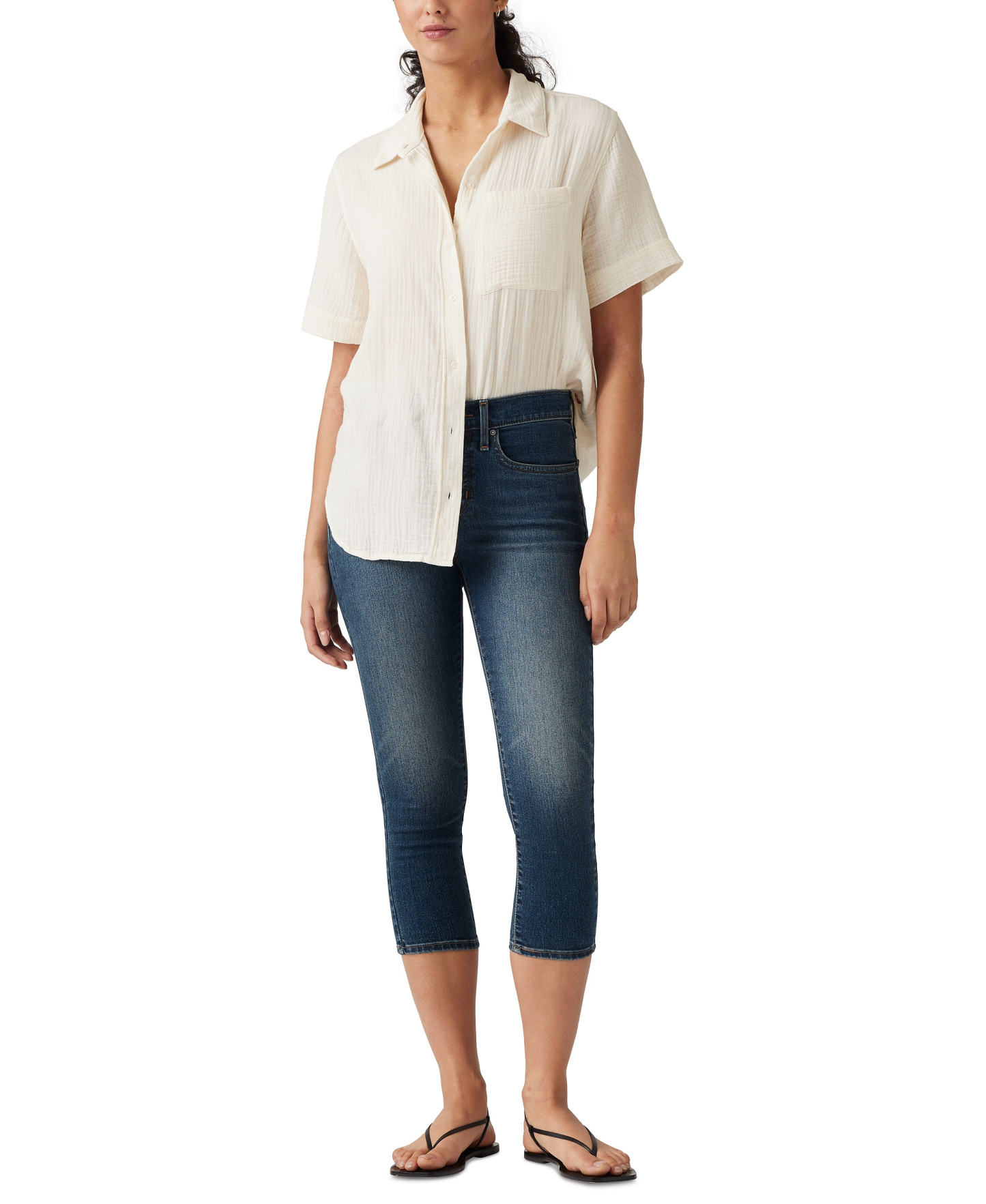 Levi's 311 Shaping Skinny Mid Rise Capri Jeans - Zealous Blue
