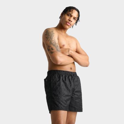 Men's Nithtke Swim Breaker Swoosh Link Lined Volley Swim Shorts - Black