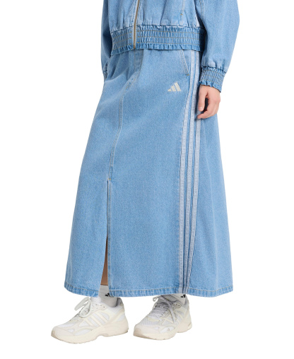 adidas Women's Stadium Washed Denim Loose-Fit Skirt - Crystal Sky