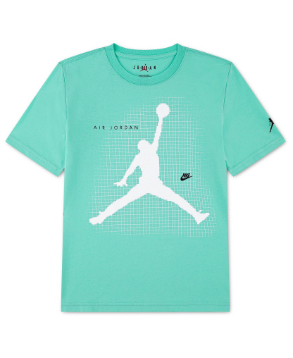 Jordan Boys' 8-20 Jumpman Grid Blur Crewneck T-Shirt - Green Glow
