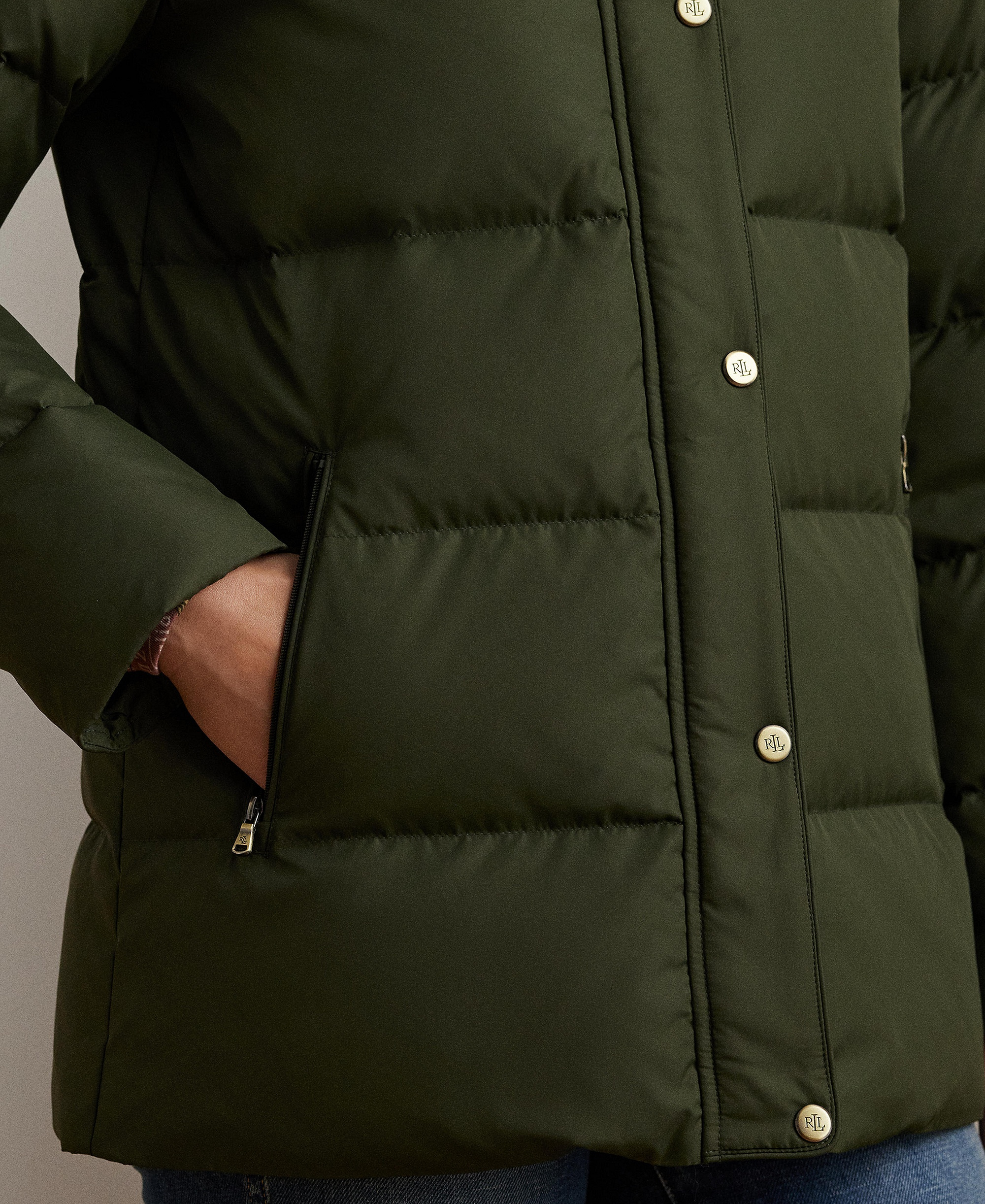 Lauren Ralph Lauren Women's Faux-Fur Hooded Puffer Coat - Litchfield Loden