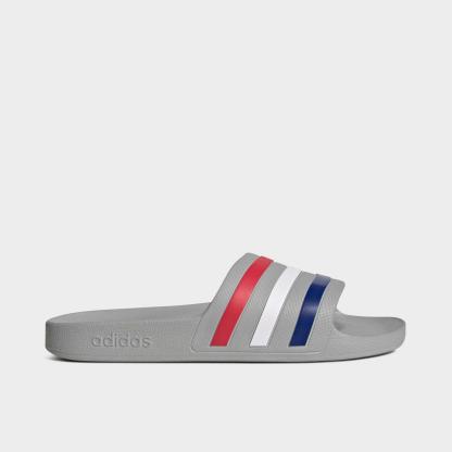 Men's adidas adilette Aqua Slide Sandals - Grey/Mystery Ink/Pure Ruby - view 1