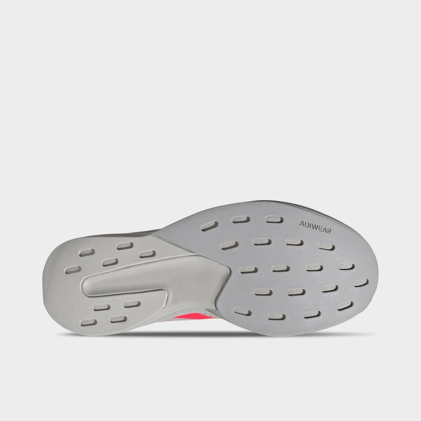Men's adidas Adizero Pacer Running Shoes - Grey/Lucid Red/Halo Silver - Bottom view
