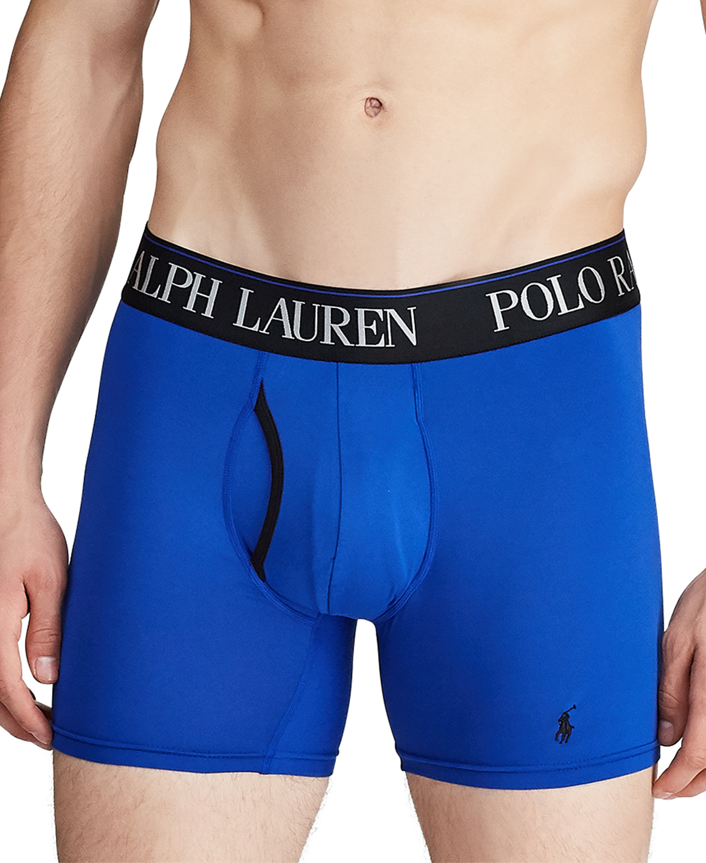 Polo Ralph Lauren Men's 3-Pack 4-D Flex Cool Microfiber Boxer Briefs - Charcoal /Rugby Royal /Polo Black