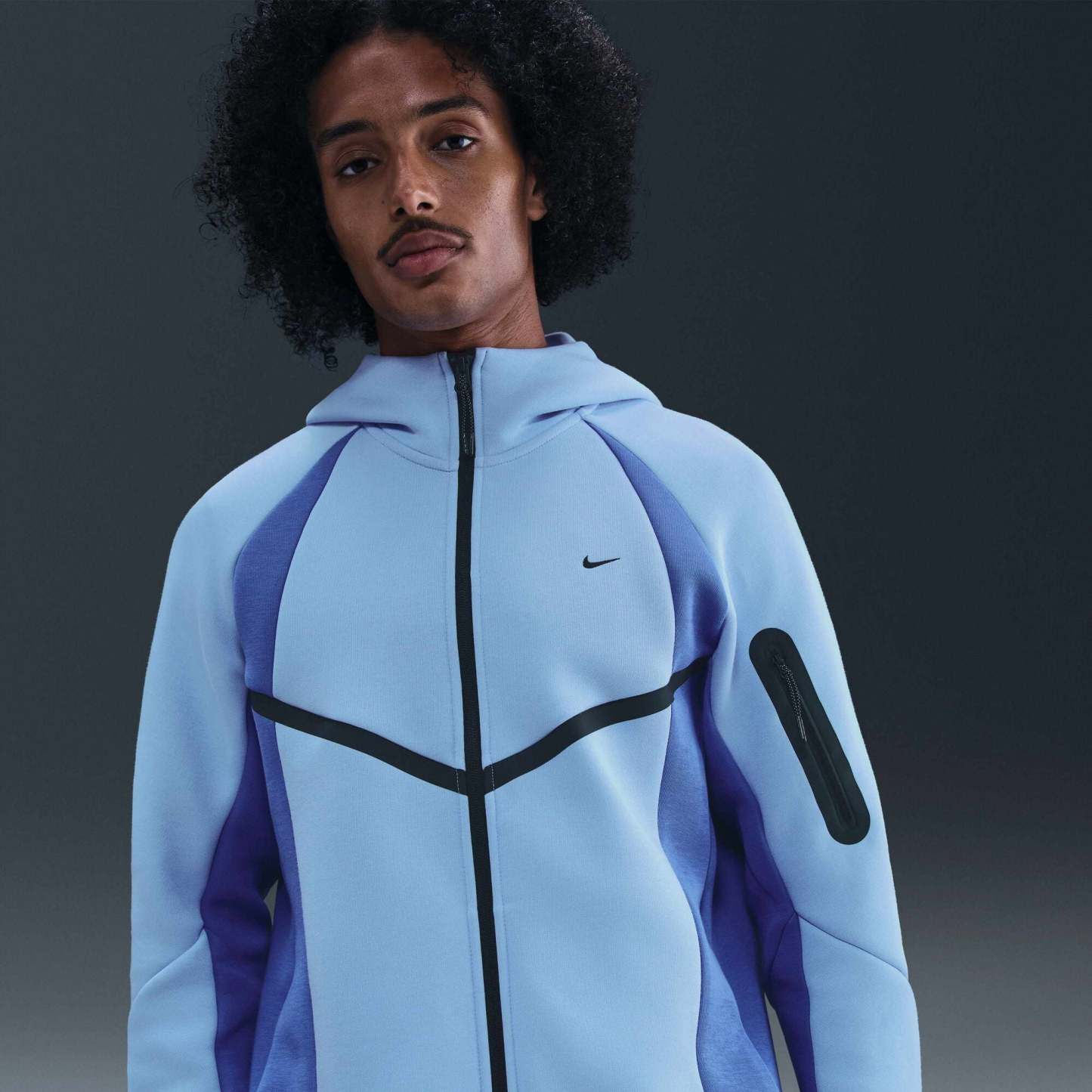 Nithtke Tech Men's Colour-Block Full-Zip Fleece Windrunner Jacket