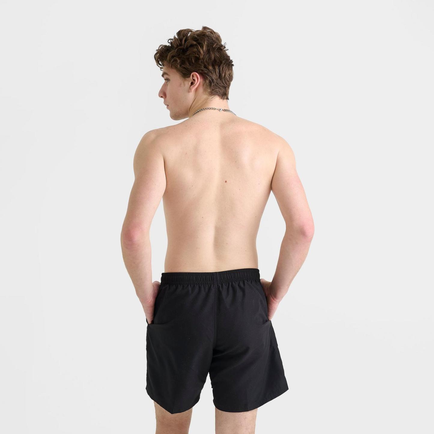 Men's Nike Swim Stack Logo Volley Shorts - Black