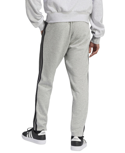adidas Men's Essentials 3-Stripes Regular Open Hem Fleece Pants - Megh/Black