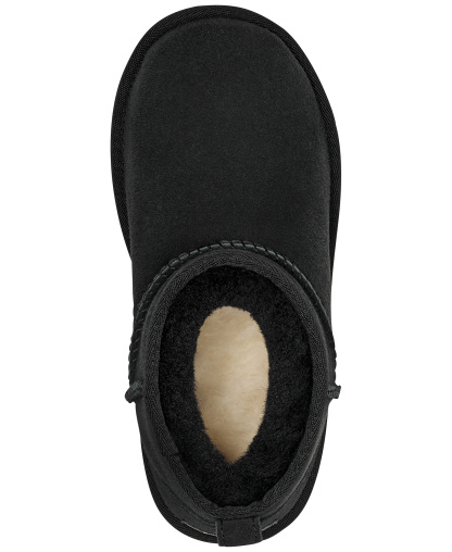UGG® Kids Classic Ultra Mini Twinface Sheepskin Booties - Black