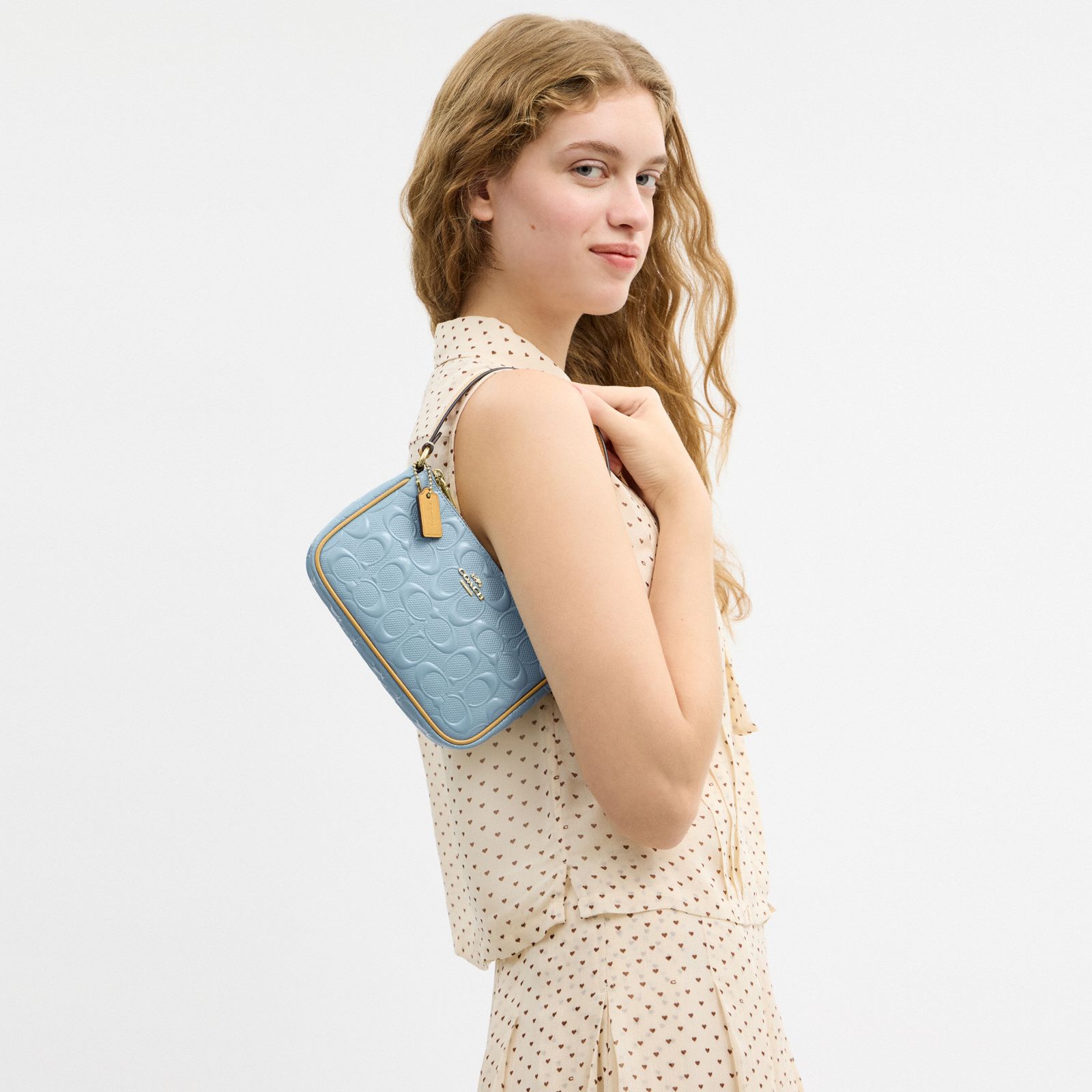 Nolita 19 In Signature Leather With Charms - Gold/Light Blue - view 2