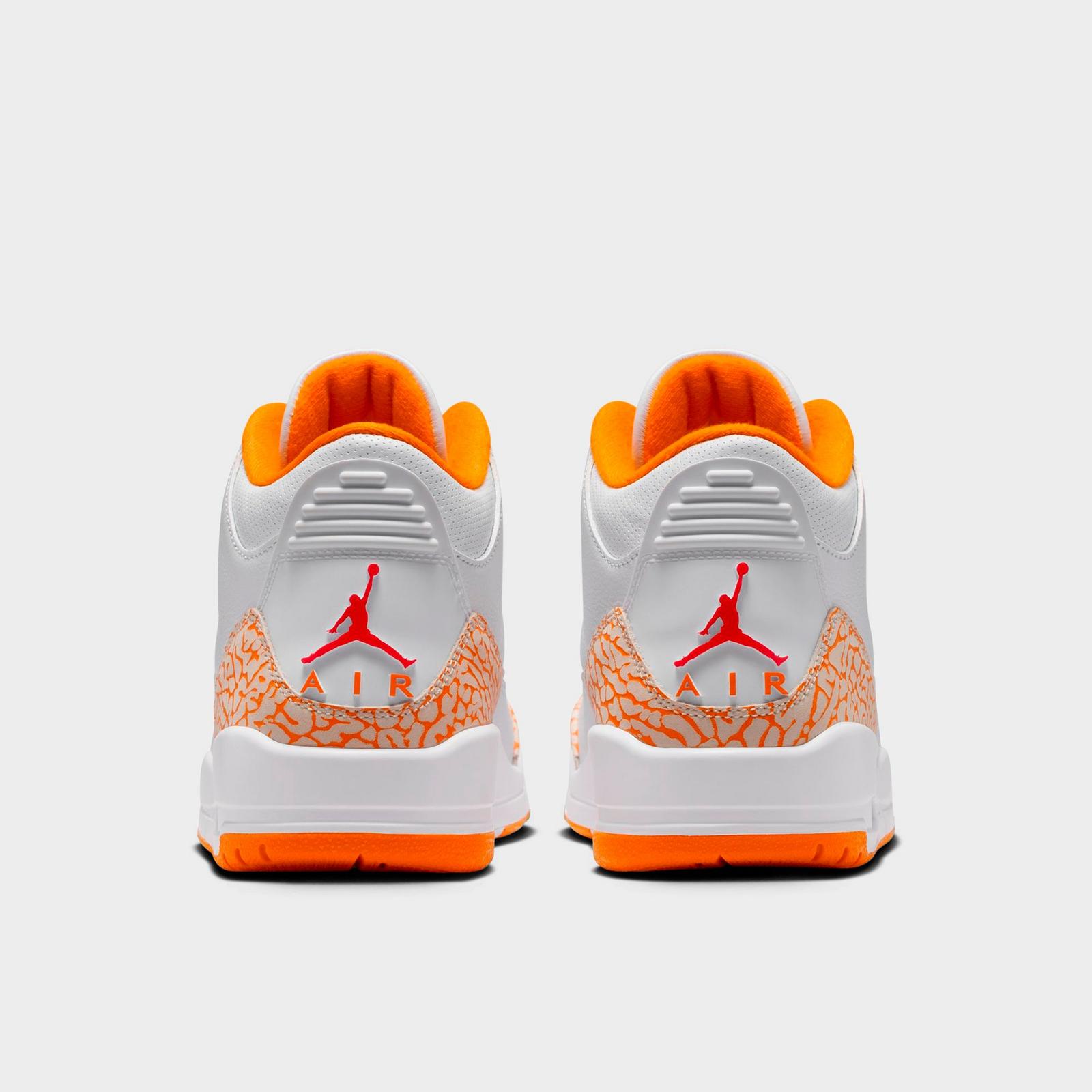 Women's Air Jordan Retro 3 Basketball Shoes - White/Cement Grey/Fire Red/Multi-Color - view 4