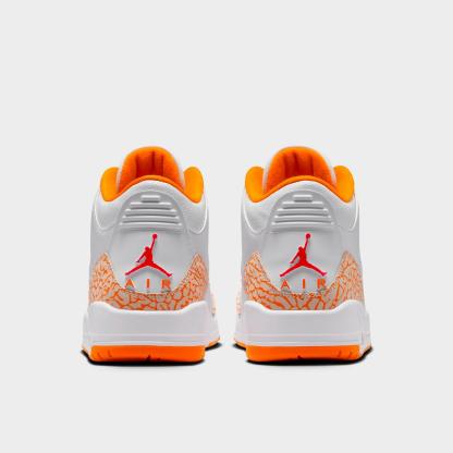 Women's Air Jordan Retro 3 Basketball Shoes - White/Cement Grey/Fire Red/Multi-Color - view 4