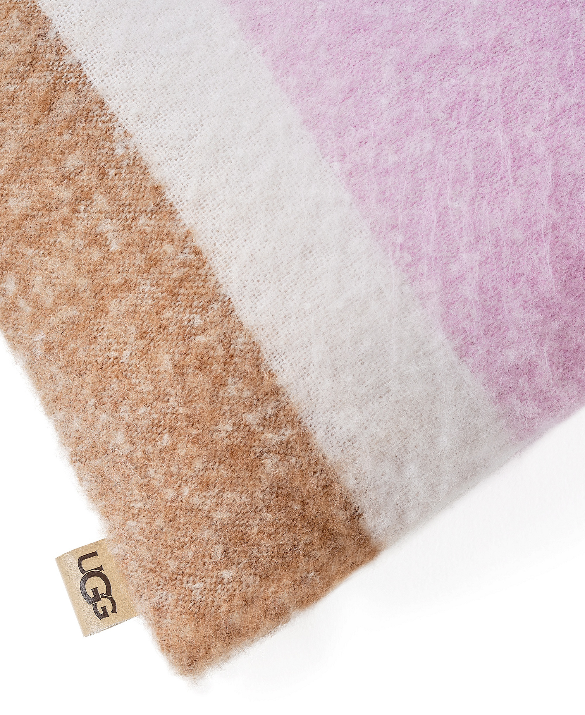 UGG® Simona Faux Mohair Bolster Decorative Pillow, 14" x 36" - Rosetta Stripe