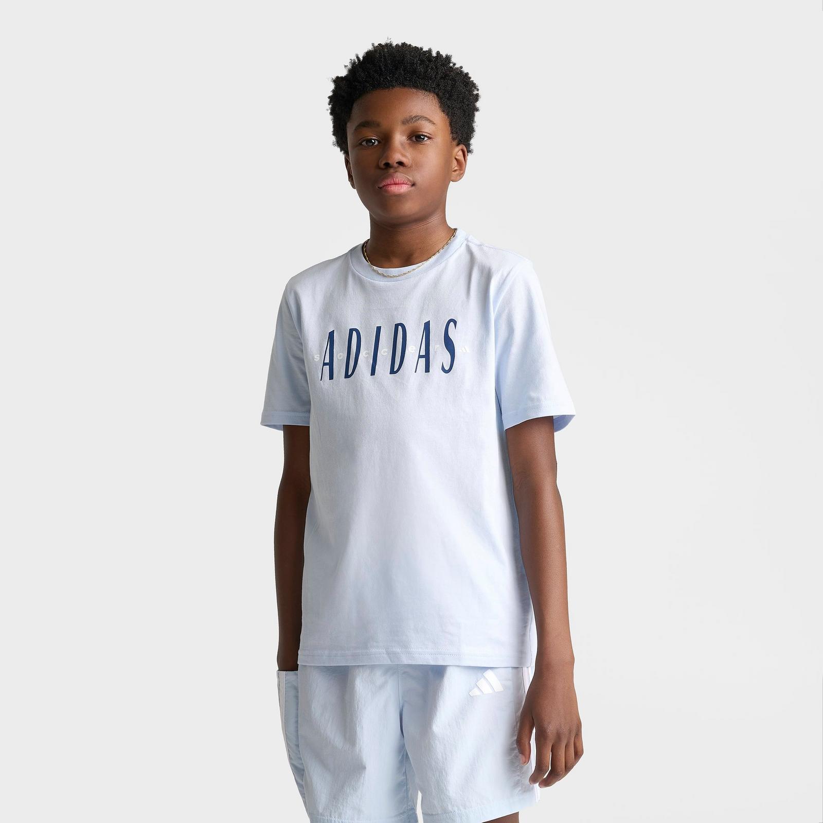 Boy's Big Kids' adidas Soccer T-Shirt - Crystal Sky - view 3