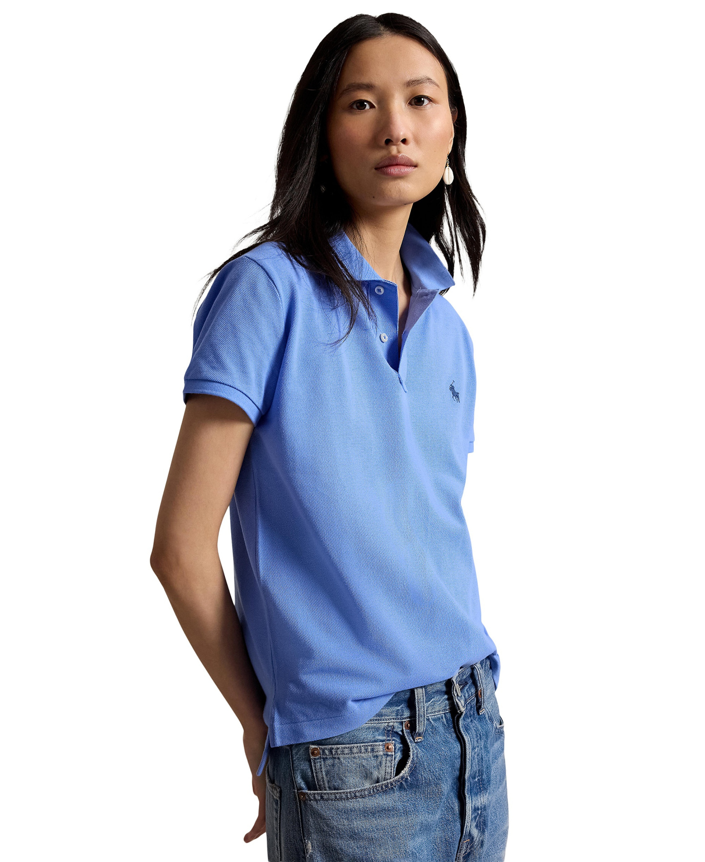 Polo Ralph Lauren Women's Classic-Fit Mesh Polo Shirt - Harbor Island Blue