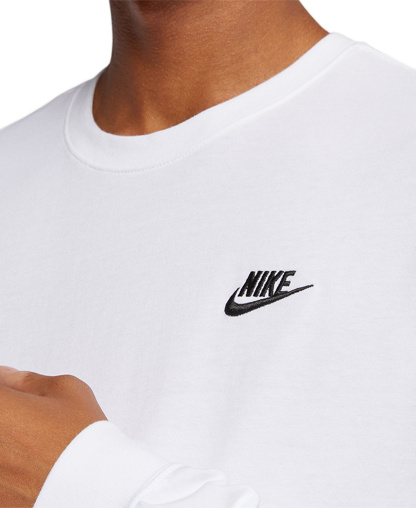 Nike Men's Sportswear Club Long-Sleeve T-Shirt - White