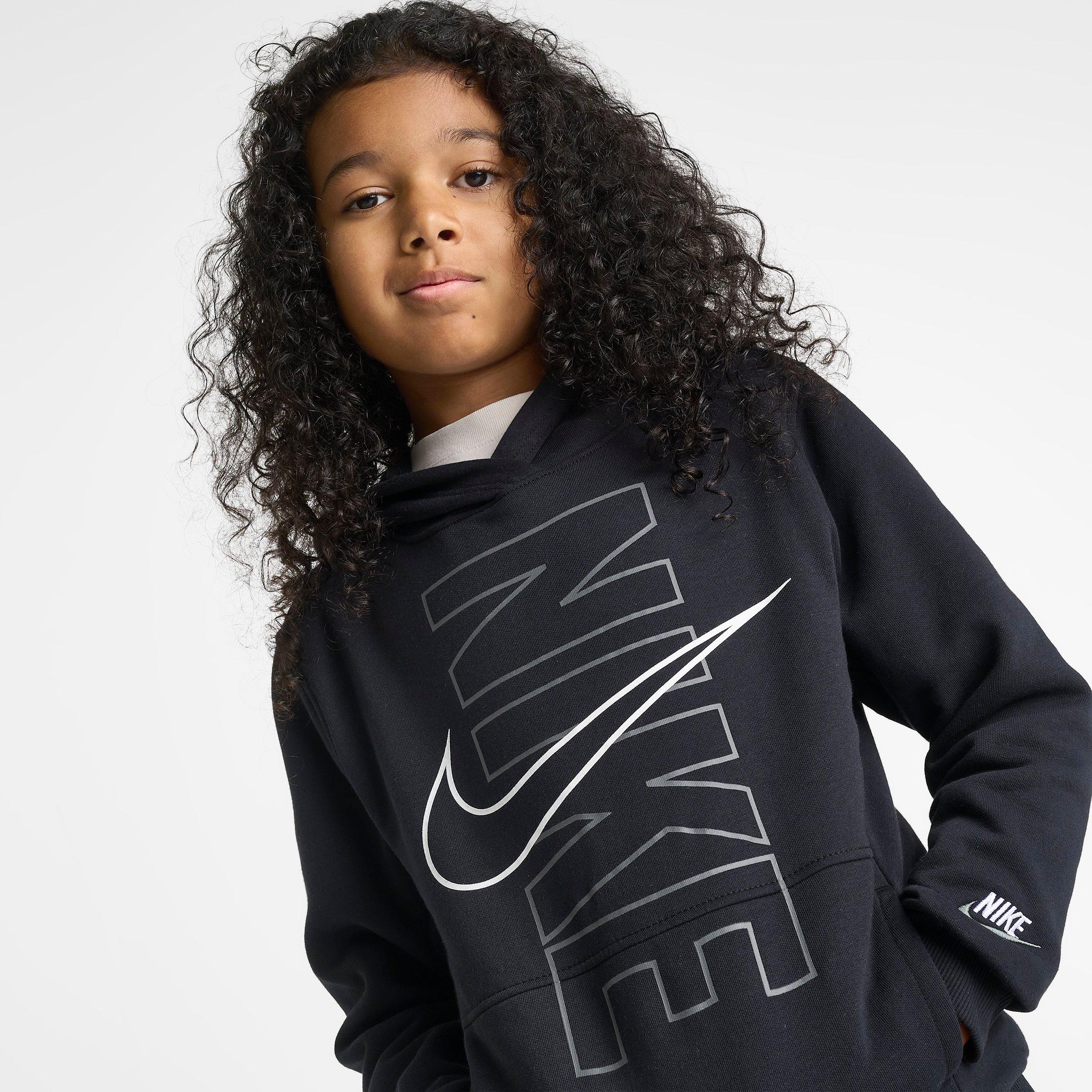 Big Kids' Nithtke Club Fleece Block Pullover Hoodie - Black
