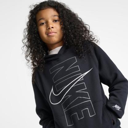 Big Kids' Nithtke Club Fleece Block Pullover Hoodie - Black