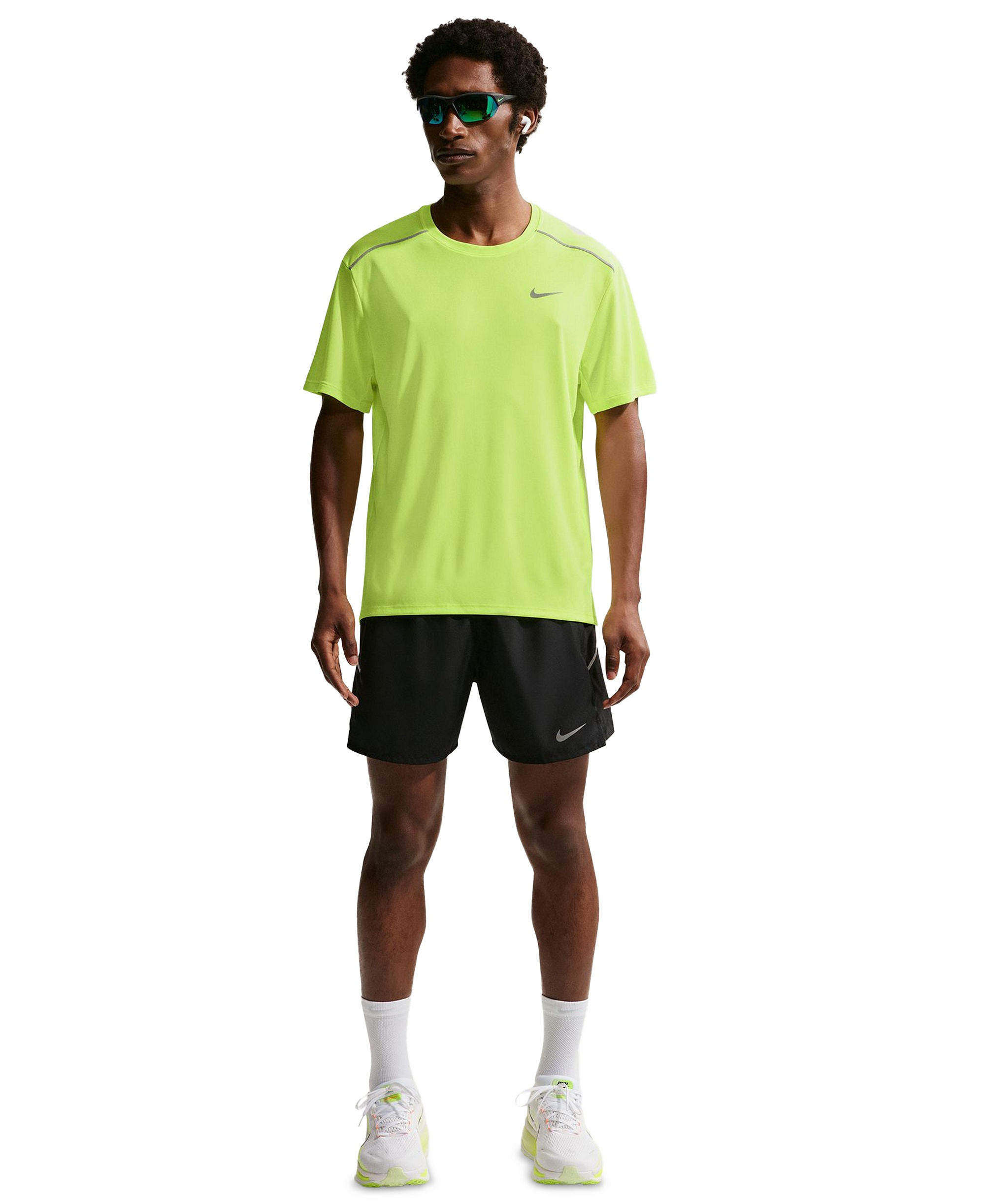 Nike Men's Miler Dri-FIT Running T-Shirt - Volt Ice/Barely Volt/Reflective Silver