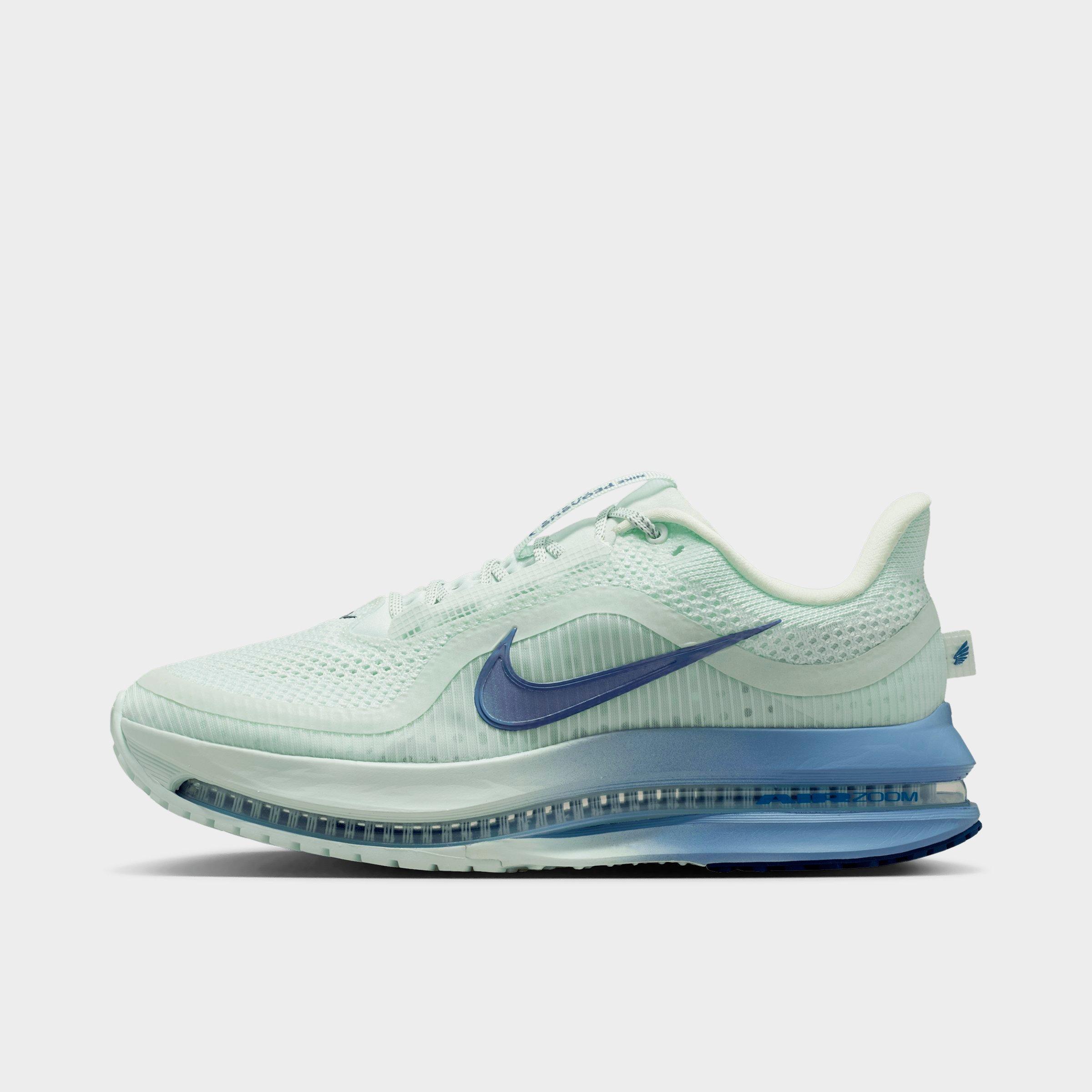 Women's Nithtke Pegasus Premium Running Shoes - Part 1 - Barely Green/Work Blue/Football Grey/Blue Void - Left shoe facing left. Outside of the shoe.