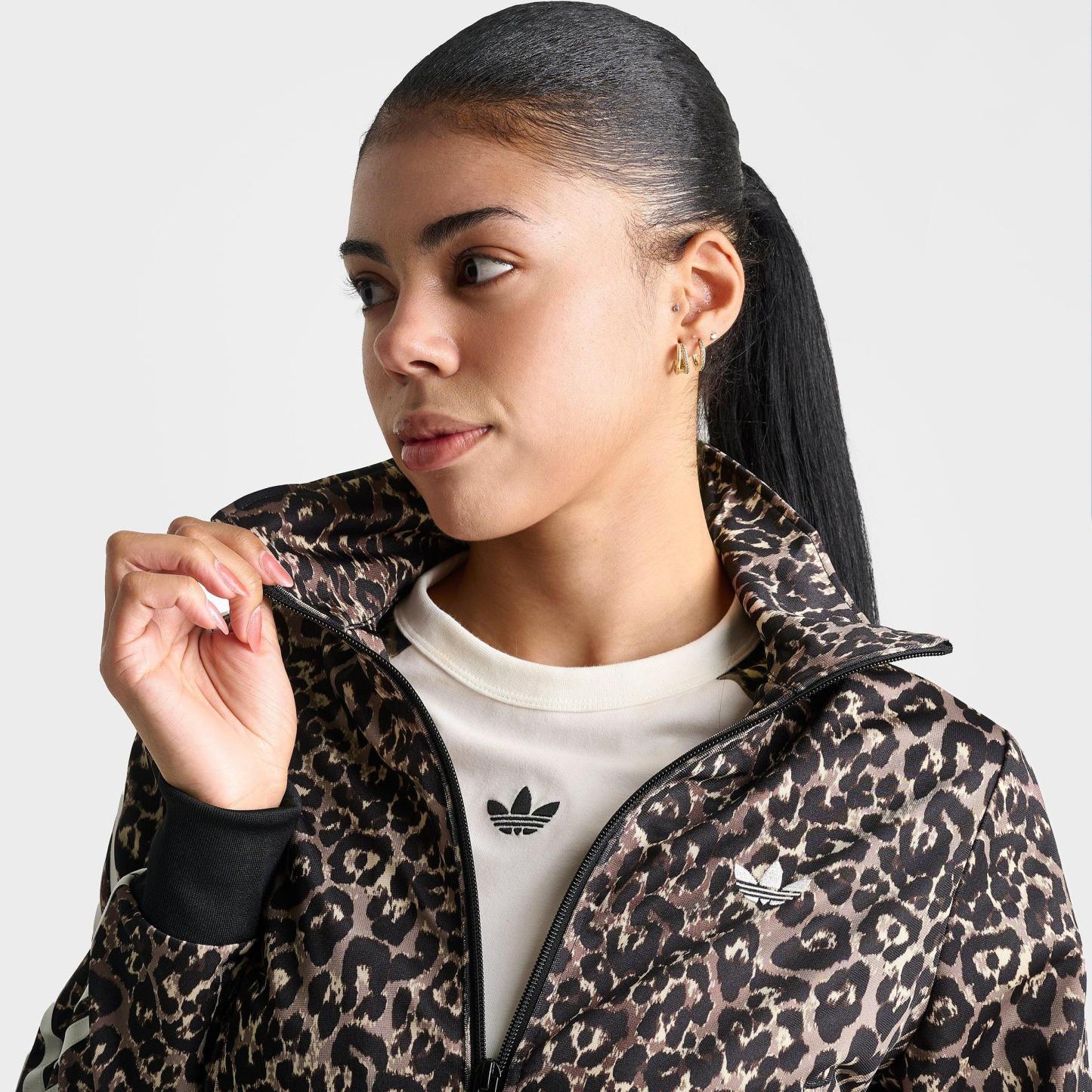 Women's adidas Originals Firebird Leopard Print Track Jacket - Leopard