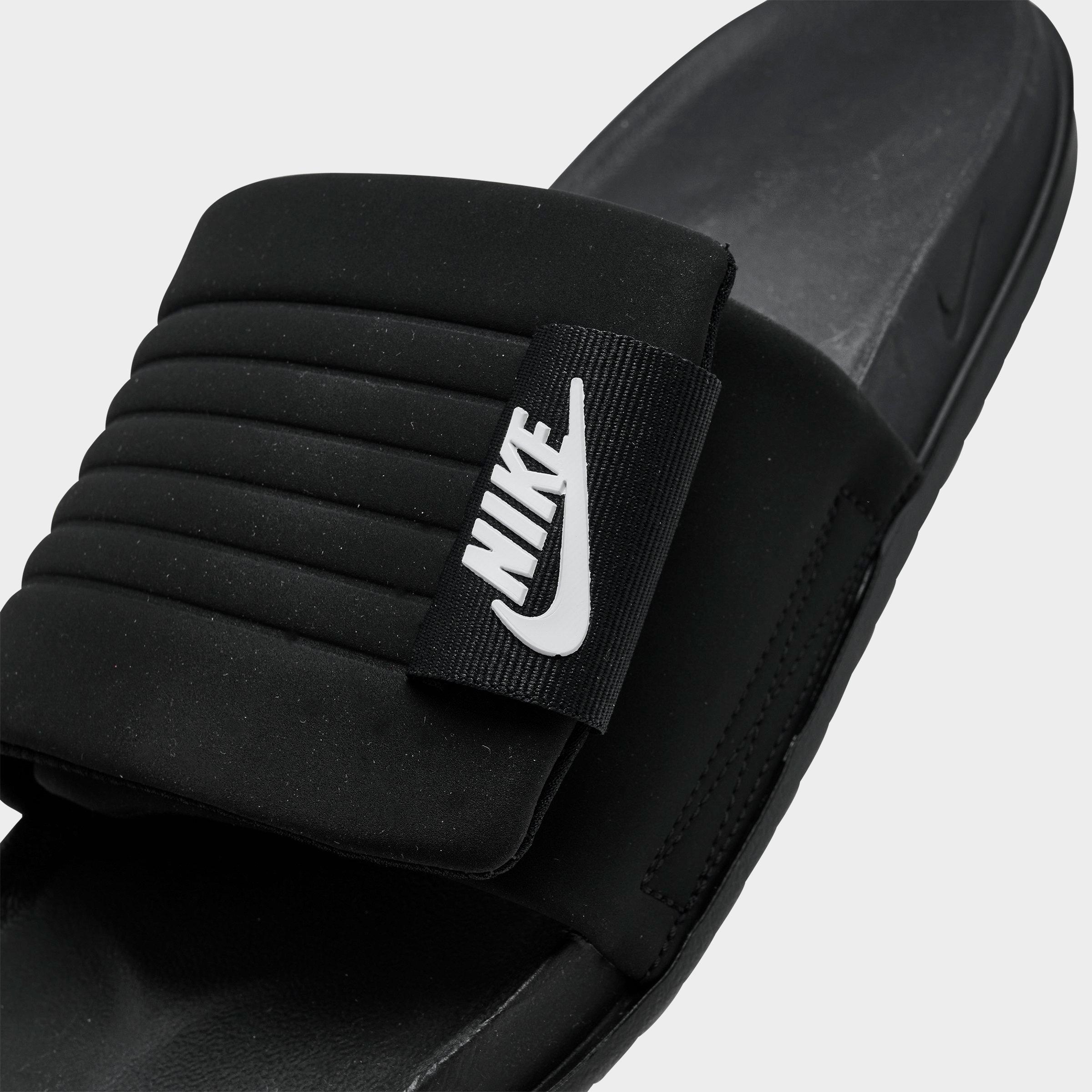 Men's Nithtke Offcourt Adjust Slide Sandals - Black/Black/White - Detail shot