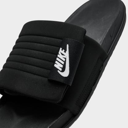 Men's Nithtke Offcourt Adjust Slide Sandals - Black/Black/White - Detail shot