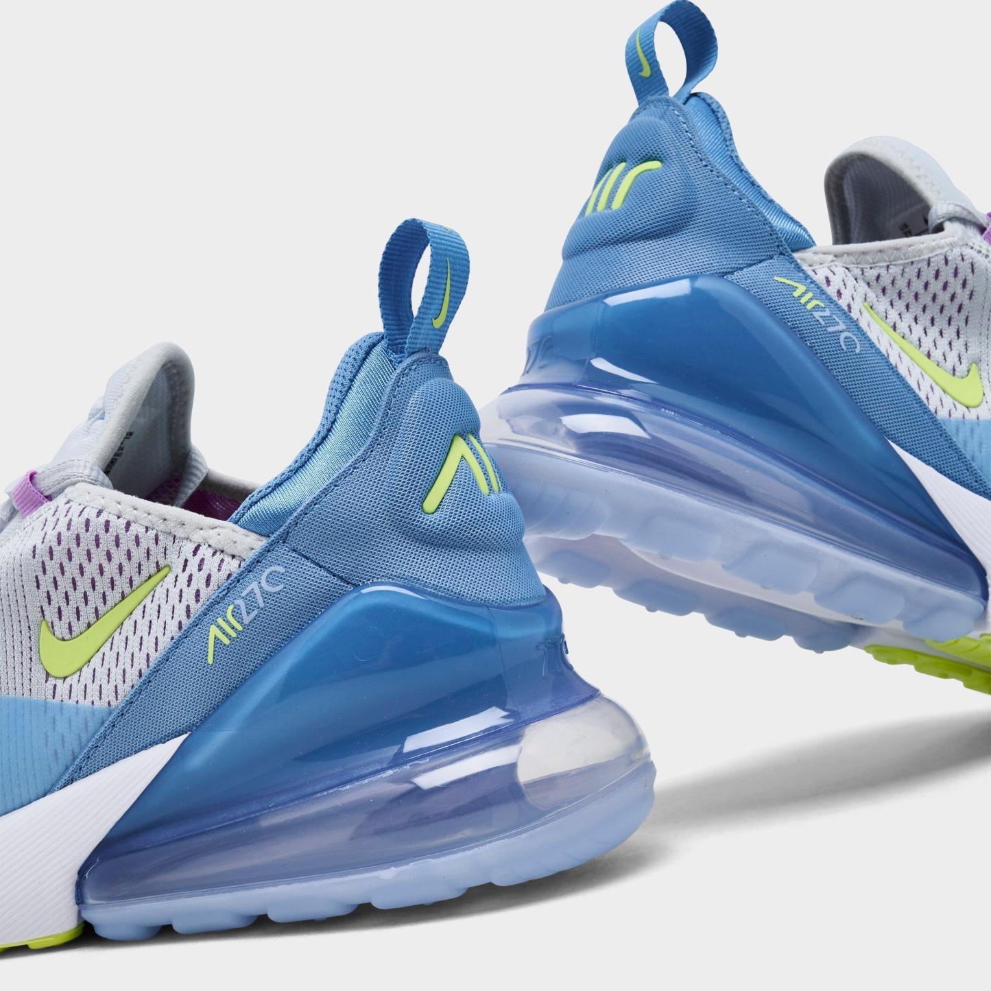 Big Kids' Nithtke Air Max 270 Casual Shoes - Pure Platinum/Rush Fuchsia/Blue Beyond/Light Lemon Twist - Detail shot