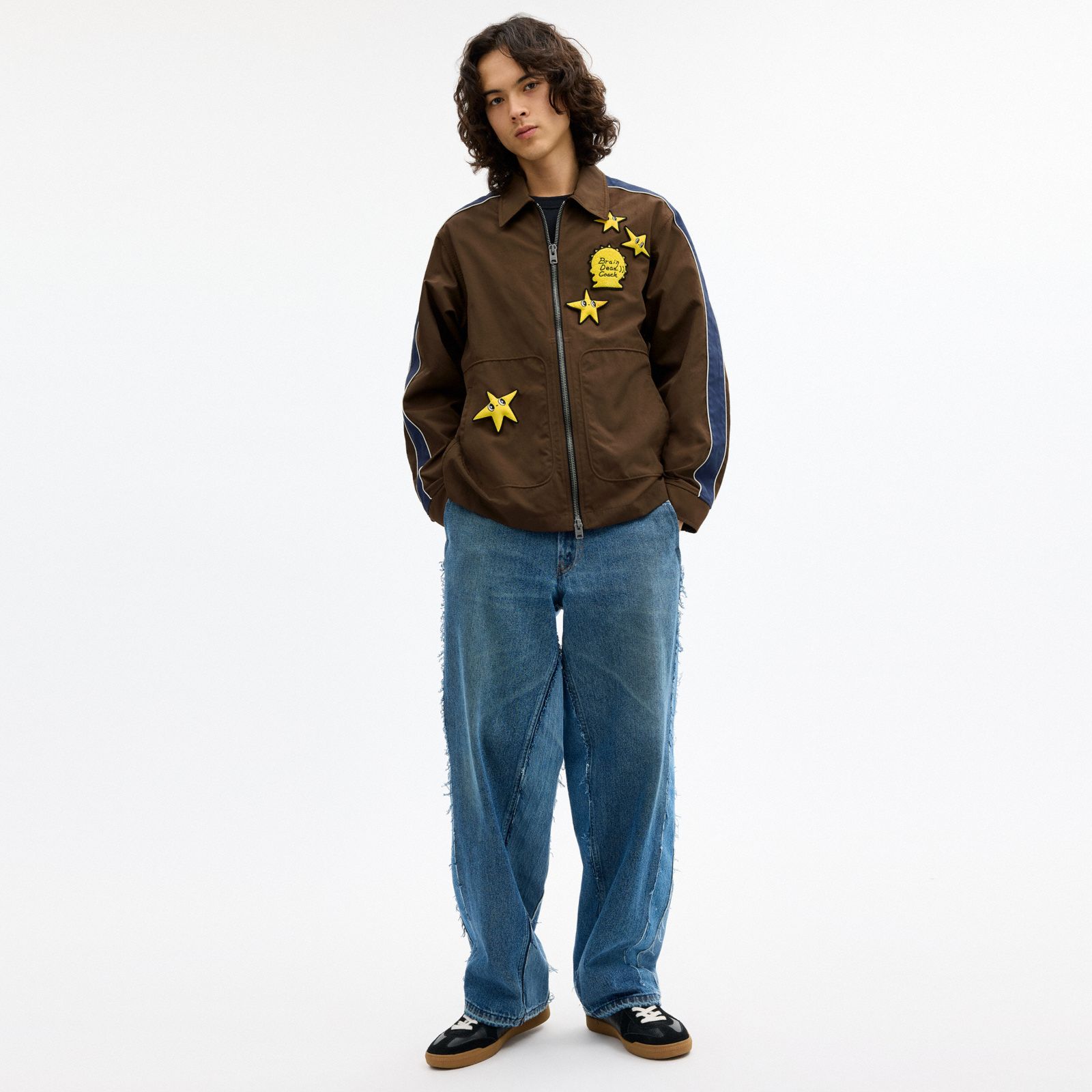 Coach | Brain Dead Nylon Racer Jacket In Recycled Polyamide - Brown - view 2