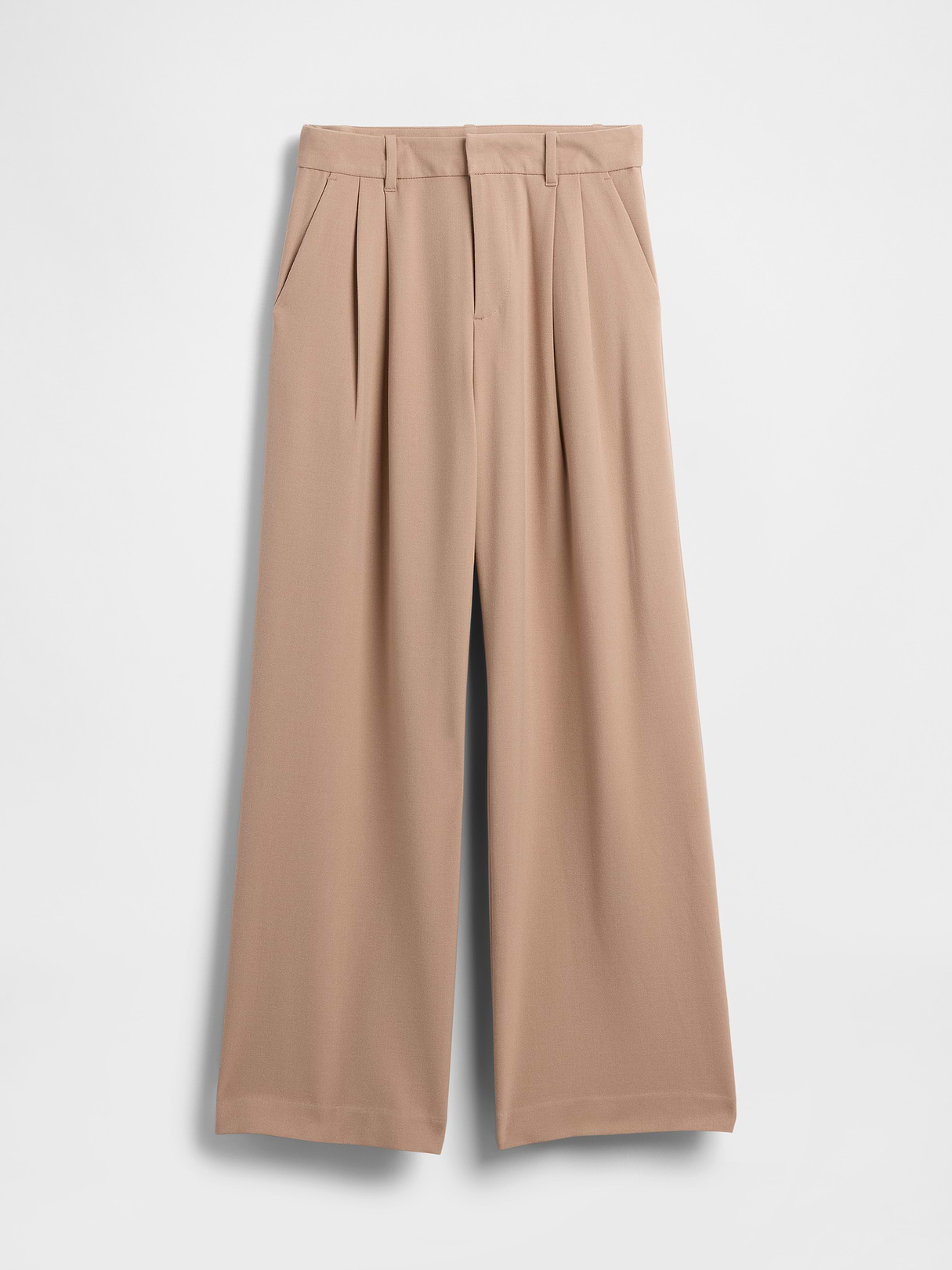 365 High Rise Pleated Trousers - Camel hair tan