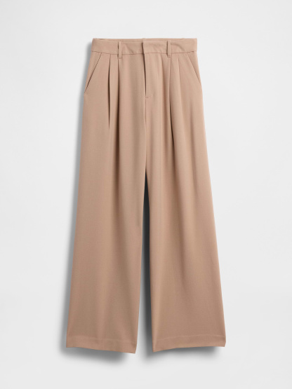 365 High Rise Pleated Trousers - Camel hair tan