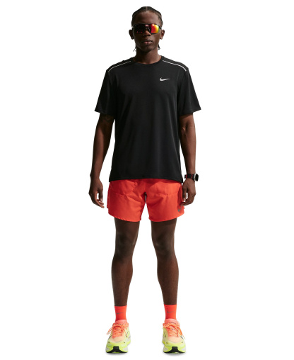 Nike Men's Miler Dri-FIT Running T-Shirt - Black/Reflective Silver
