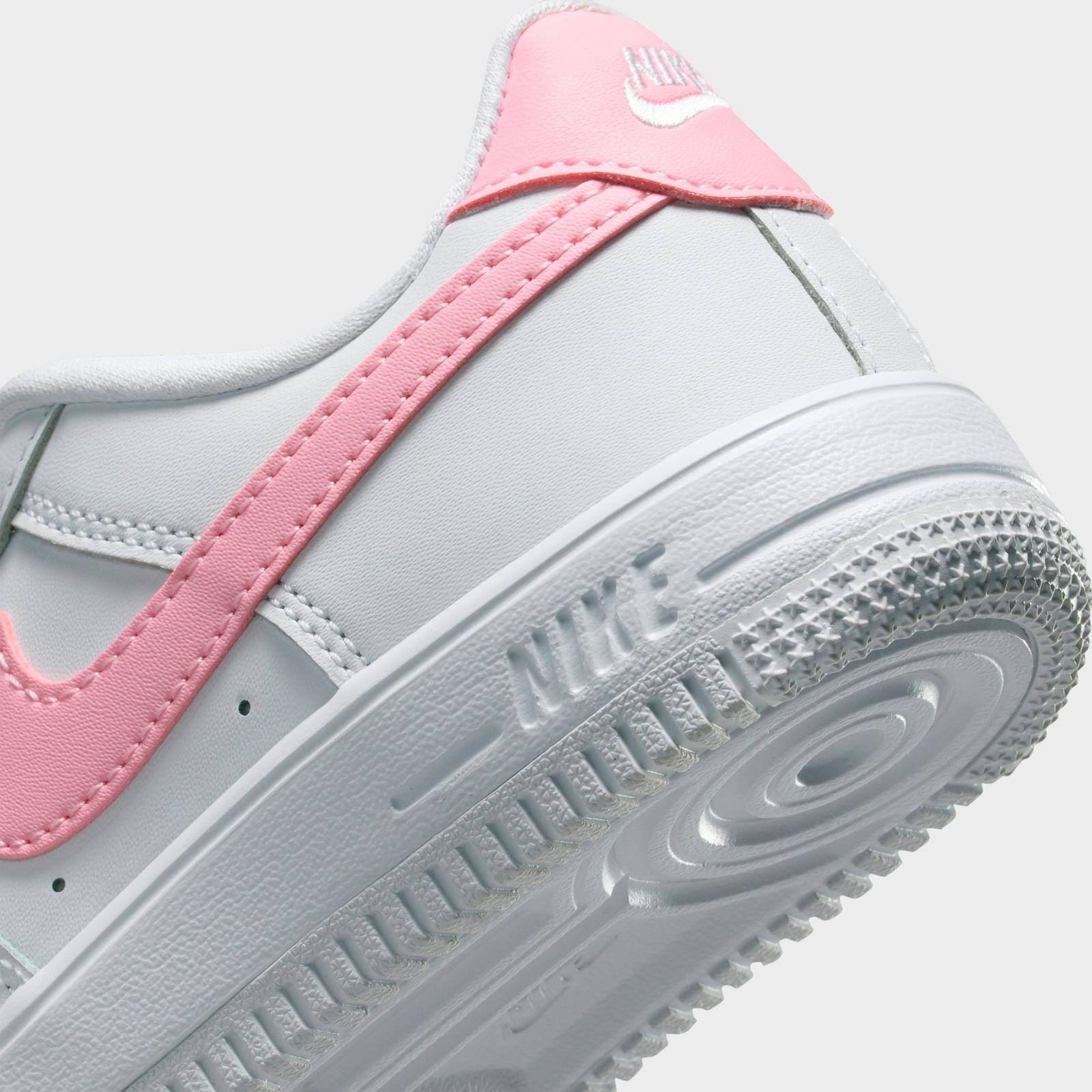 Little Kids' Nike Force 1 Casual Shoes - White/White/Medium Soft Pink