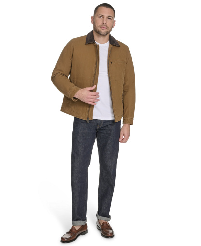 Levi's Men's Cotton Canvas Zip-Front Depot Jacket - Worker Brown