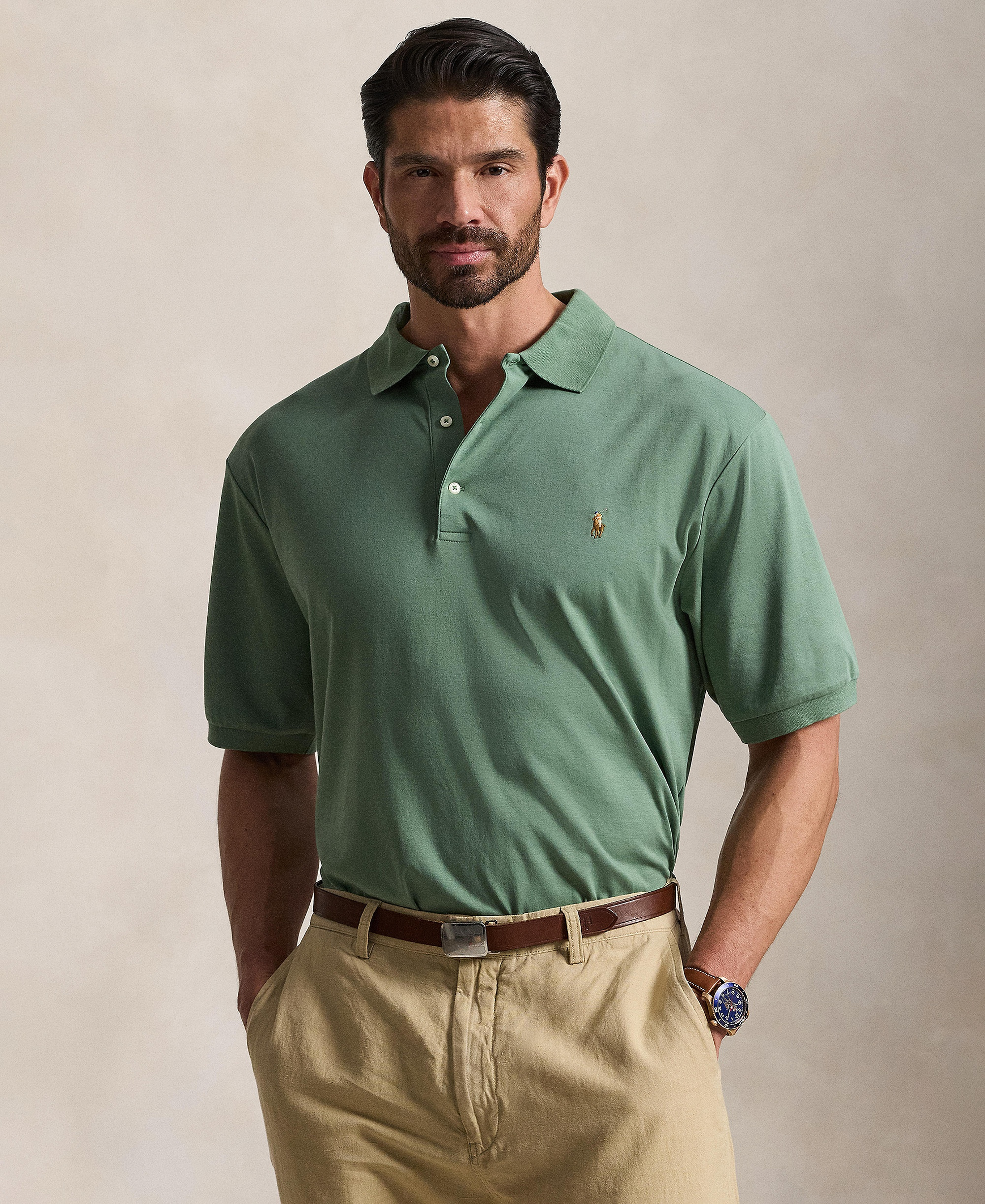 Polo Ralph Lauren Men's Big & Tall Solid Polo Shirt - Fatigue