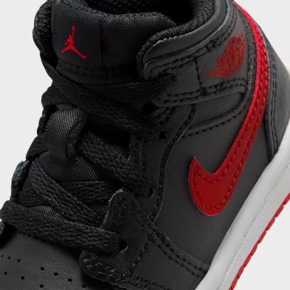 Kids' Toddler Air Jordan Retro 1 Mid Casual Shoes - Black/White/University Red - view 3