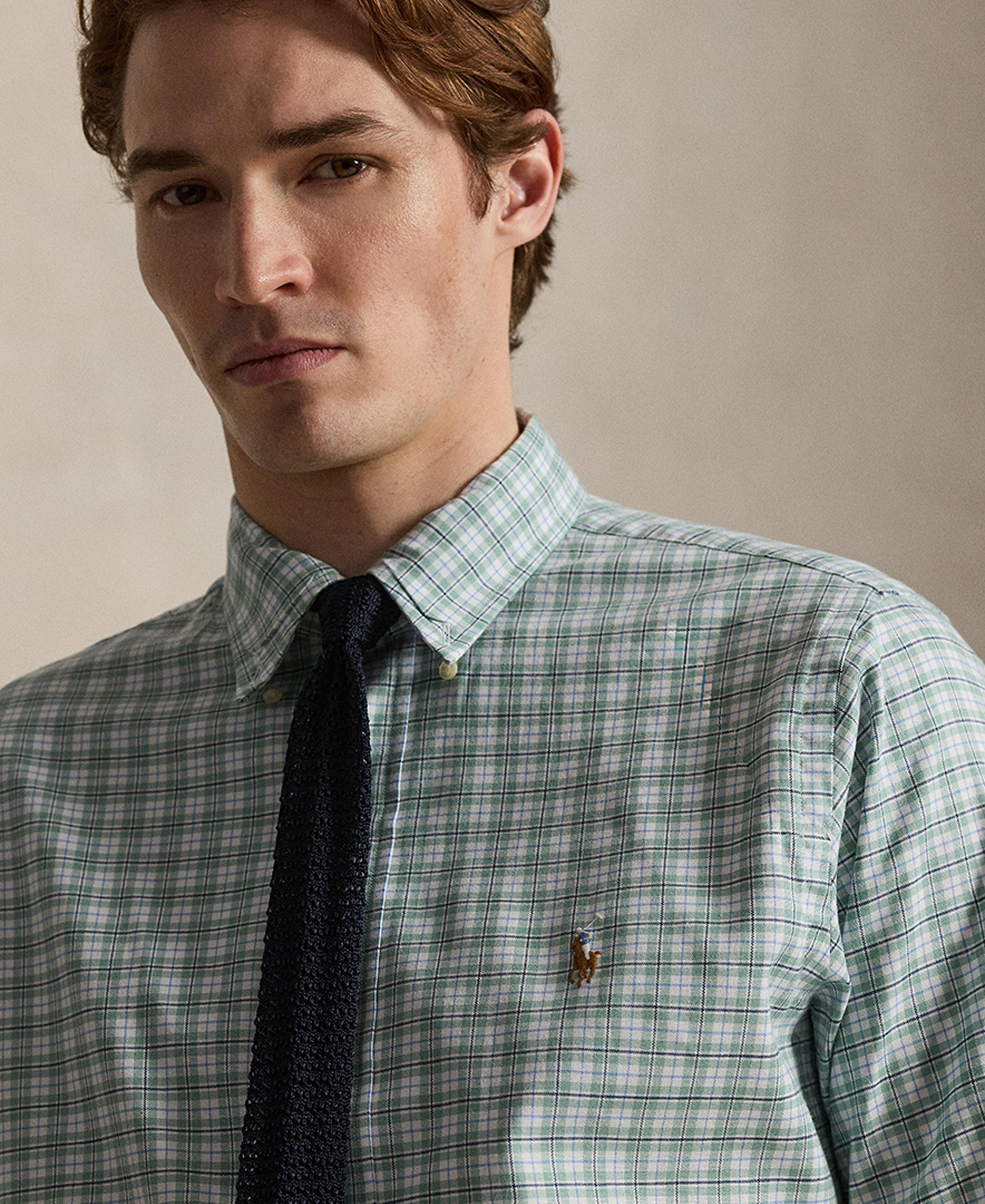 Polo Ralph Lauren Men's Classic-Fit Performance Oxford Shirt - Faded Mint White Multi