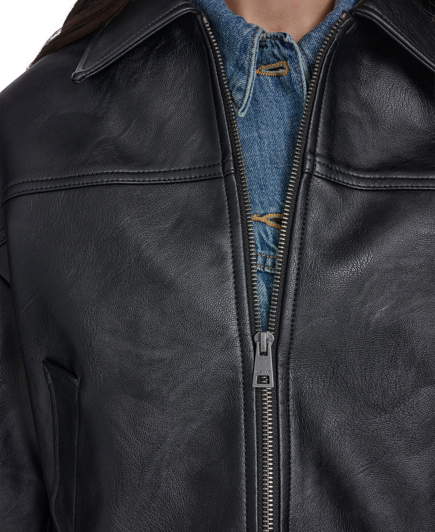 Levi's Women's Laydown Collar Zip-Front Jacket - Black