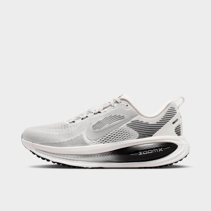 Men's Nithtke Vomero 18 Running Shoes - Part 2 - Summit White/Black/Off White/Metallic Silver - Left shoe facing left. Outside of the shoe.