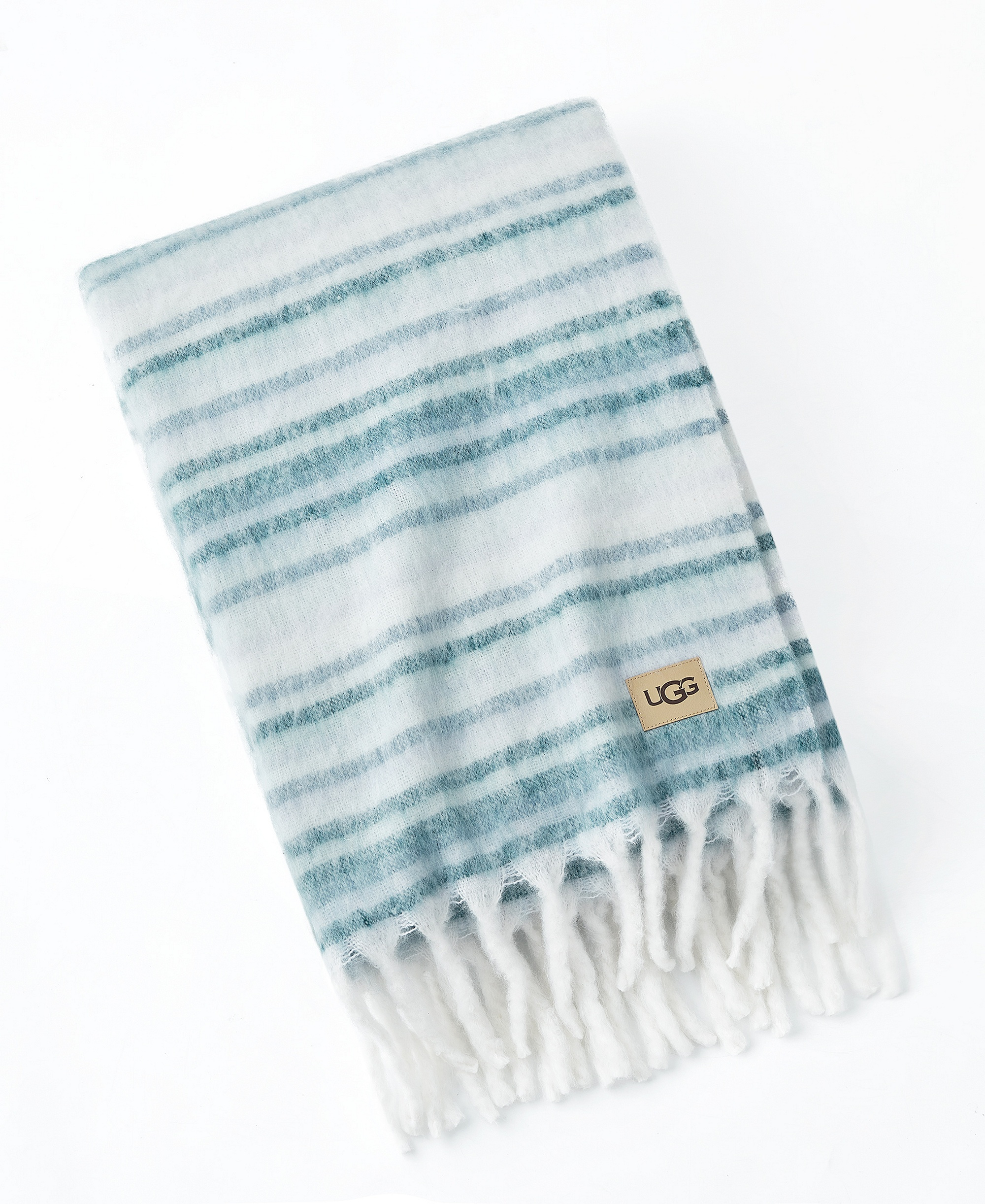 UGG® Joana Striped Throw, 50" x 70" - Silver Blue