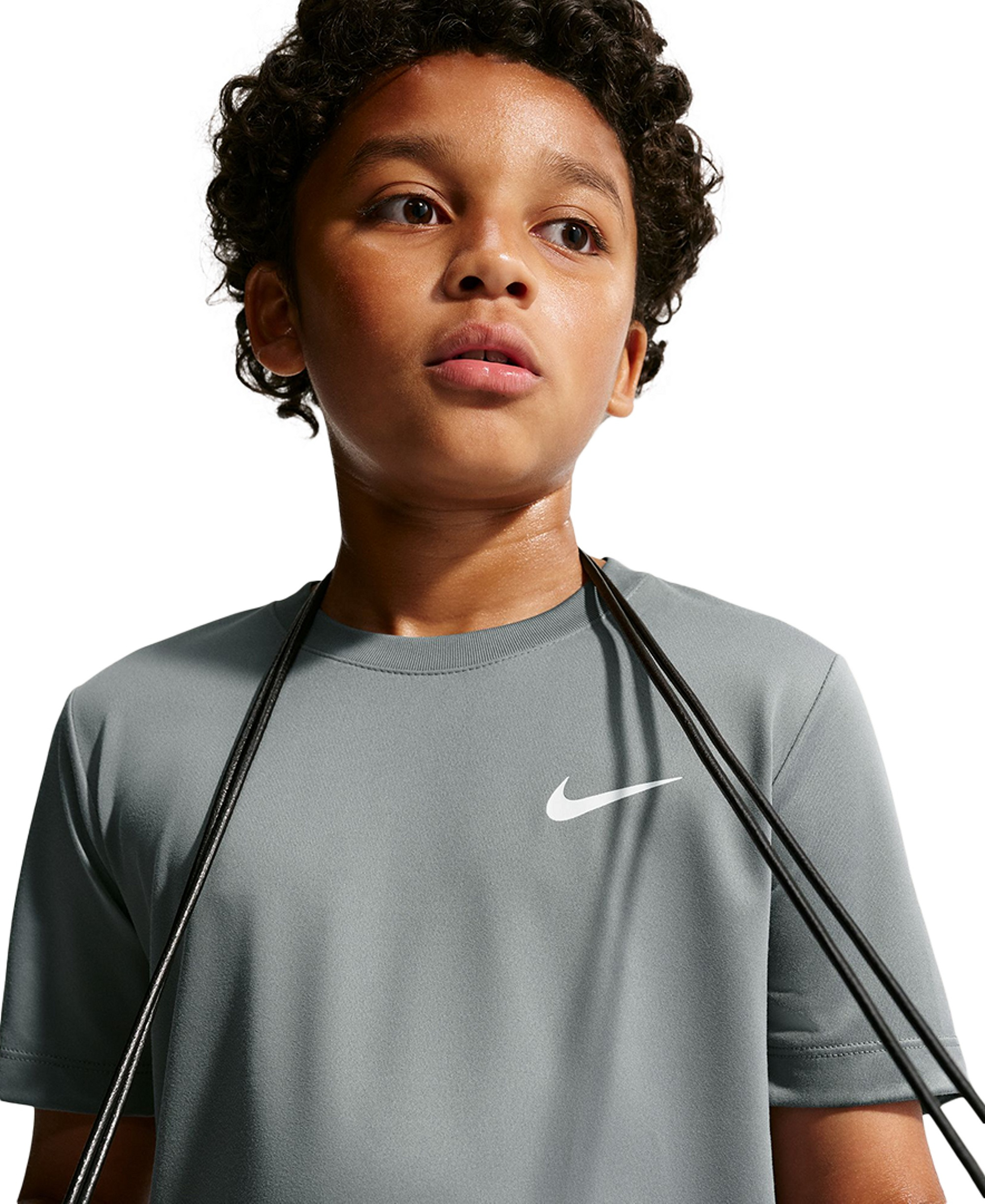 Nike Boys' and Girls' 6-20 Legend Dri-FIT Logo Graphic T-Shirt - Gray