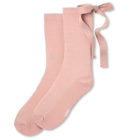 UGG Women's Serenella Novelty Bow Ribbed Crew Socks - Dusk