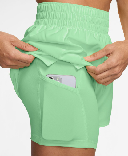 Nike Women's One Dri-Fit High-Waist 2-in-1 Shorts - Cucumber Calm/white