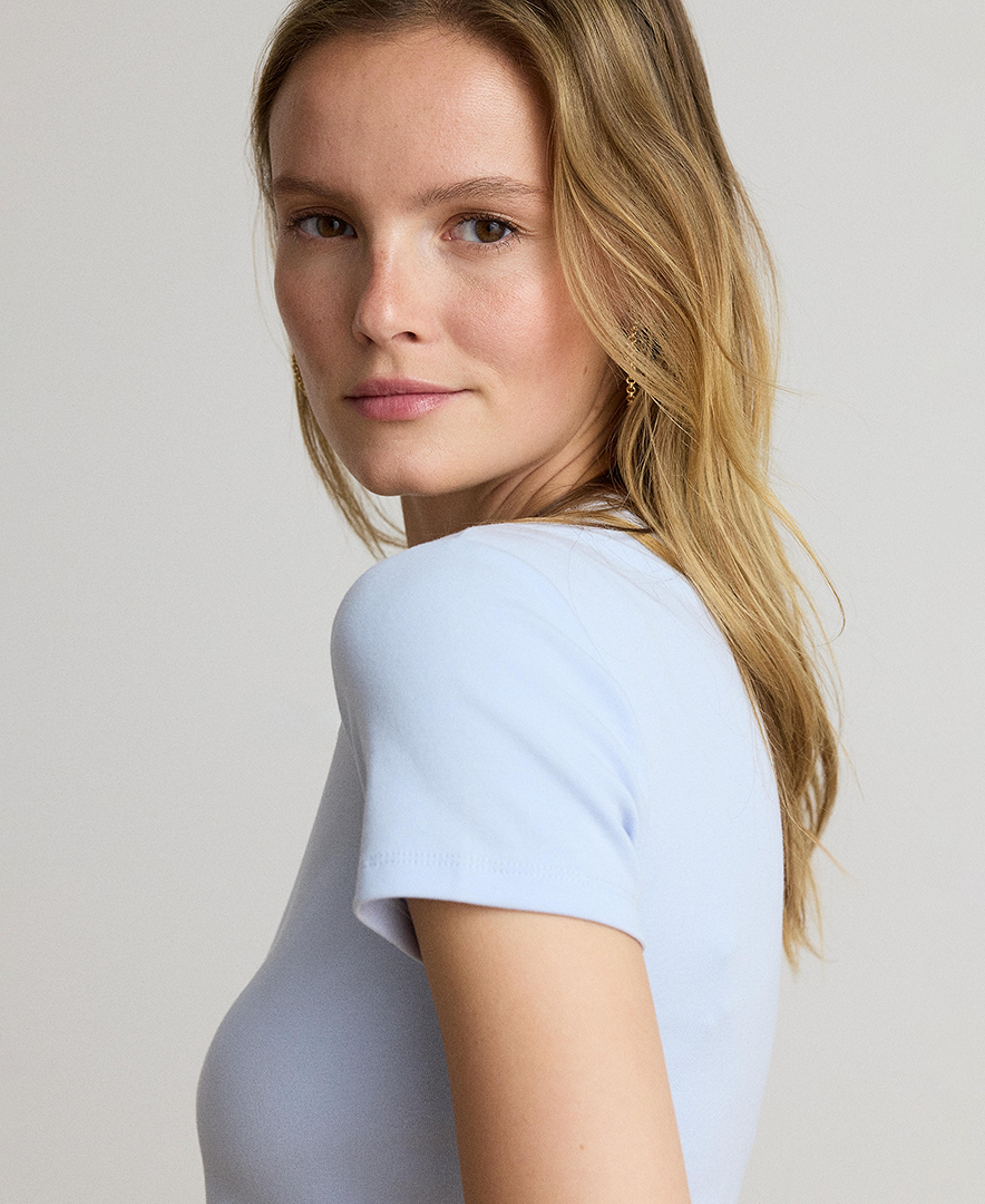 Lauren Ralph Lauren Stretch Knit T-Shirt - Icy Blue