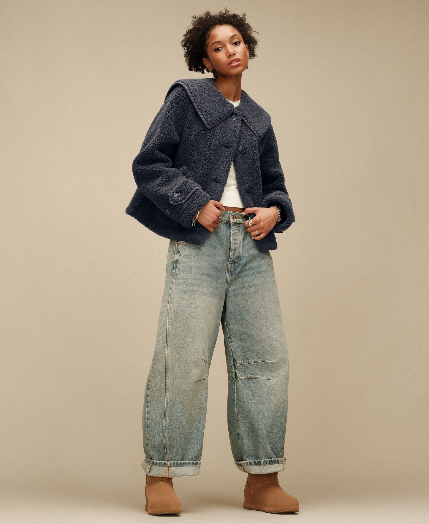 UGG Women's Nikia Relaxed-Fit Collared Neck Jacket - Eve Blue