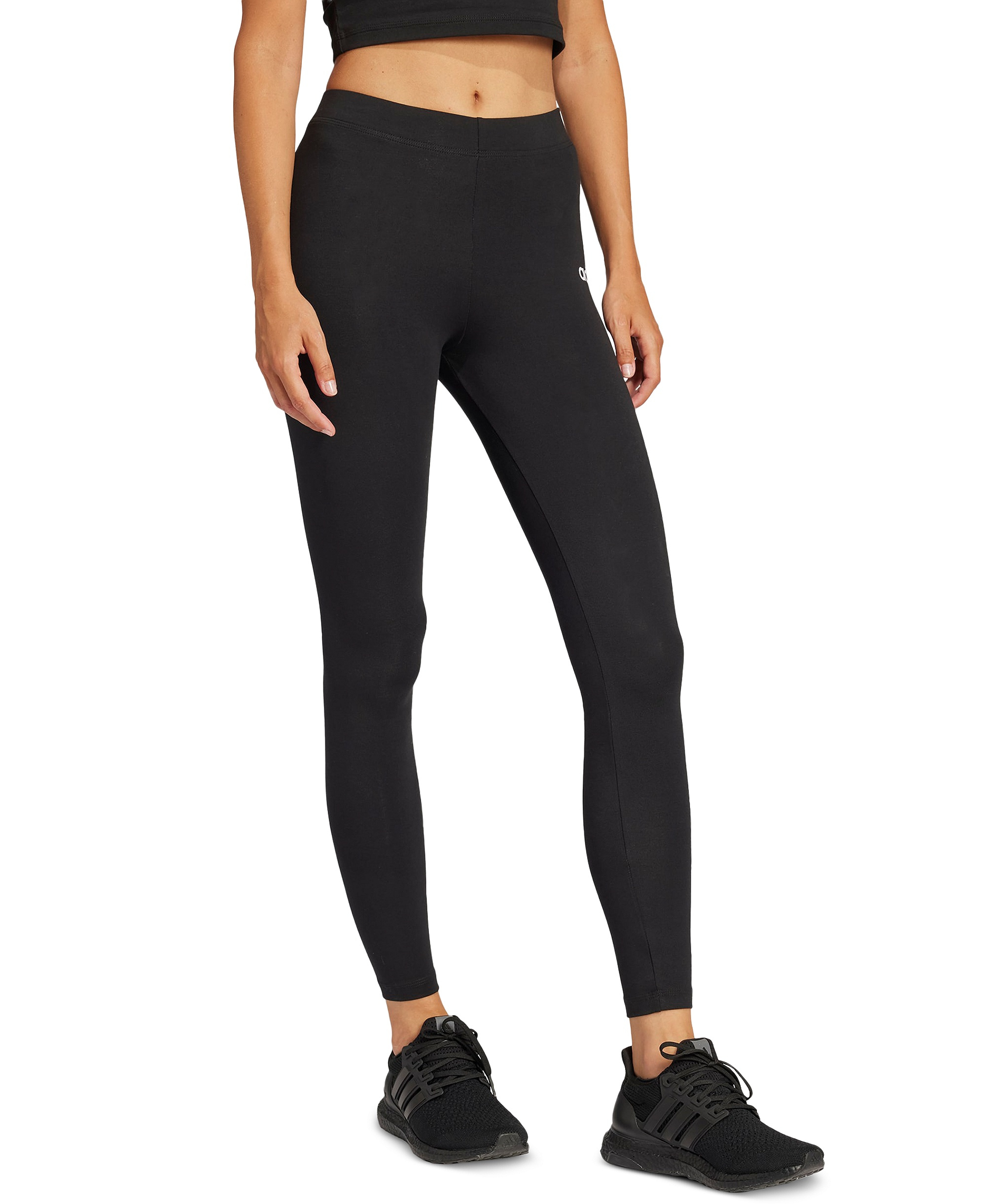 adidas Women's Hip-Logo Full-Length Athletic Tights - Black/whit